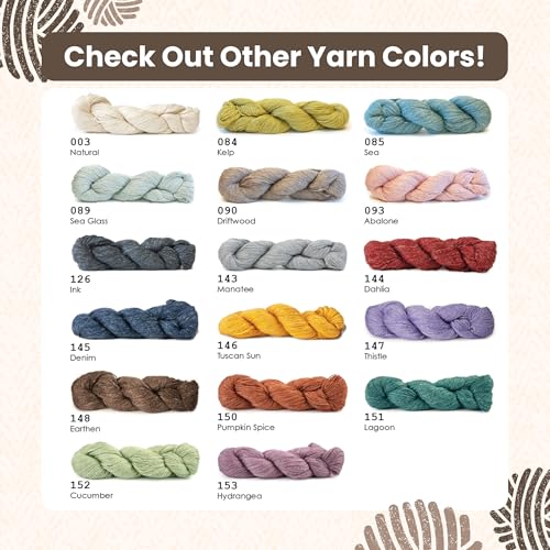 HiKoo Rylie Yarn, Soft Baby Alpaca Wool, Silk, and Linen Blend for Knitting, Crocheting, and Crafts, 100 Gram Hank, 274 Yards, #090 - Driftwood - color: #090 - Driftwood