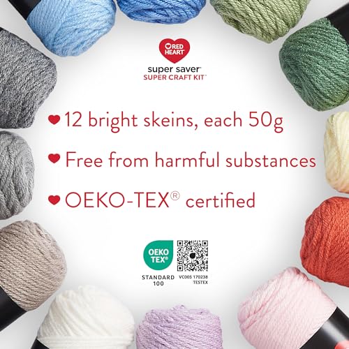 Red Heart Super Craft Kit Pastels, Yarn for Crocheting and Knitting - style: Super Craft Kit Pastels
