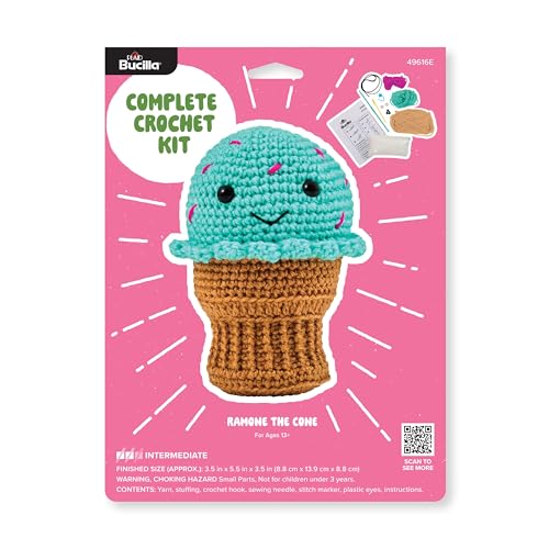 Bucilla Complete Crochet Kit, Ramone the Cone, 5" - color: Ramone the Cone