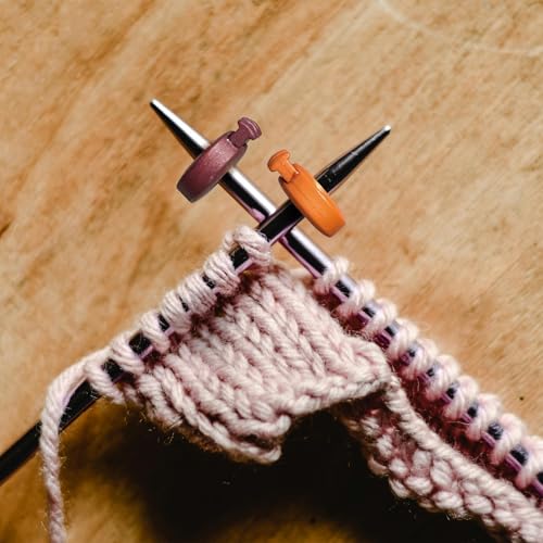 20PCS Knitting Needle Stoppers Needle Point Locks Suitable for Sizes 0–8 Plastic Cord Locks Spring Needle Stopper Stitch Stoppers Single Hole Toggle Stopper Knitting Accessories
