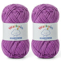Cotton Yarn for Crocheting - 262.4yds / 3.52oz Baby Yarn for Crocheting Soft - 100% Milk Cotton Yarn 5 Ply Crochet Amigurumi Yarn for Crafts&Puzzle/Socks/Hats(2 Deep Purple) - color: 2 Deep Purple