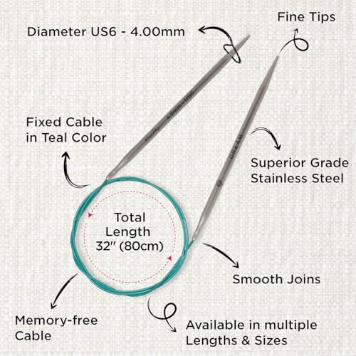 KnitPro The Mindful Collection Fixed Circular Needles 32" (80cm) | US Size 6 (4mm) - size: US 6 (4mm)