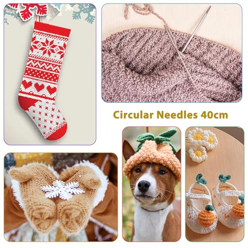 Circular Knitting Needles 16 inch (40cm) - US Size 10 (6mm) Stainless Steel Round Knitting Needles for Hats, Socks & Baby Booties - size: 16in/6mm(us10)