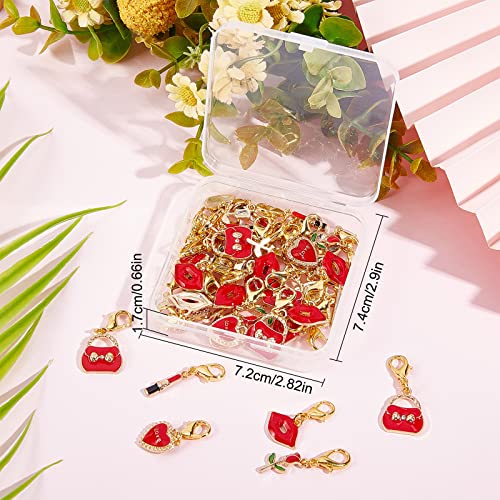SUNNYCLUE 1 Box 50pcs Rose Heart Locking Stitch Markers Crochet Stitch Marker Removable Lobster Clasp Clip on Charms for Knitting Crocheting Weaving Sewing Adult DIY Craft Handmade Gift Valentines Day - color: 50pcs Rose Heart Locking Stitch Markers
