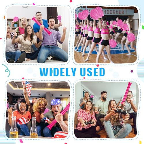 36 Pcs Cheerleading Pom Poms Thunder Sticks and Hand Clappers - color: pink
