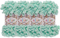 4 skn/Ball Alize Puffy Baby Big Loop Blanket Yarn 100% Micropolyester Soft Yarn 400gr 39.3 yds (19- Light Turquoise) - color: 19- Light Turquoise
