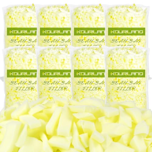 40LBS Bean Bag Filler, Shredded Memory Foam Beanbag Filling Pillow Stuffing | Bean Bag Refill for Couch Cushion Stuffed Animals Dog Bed Chair Arts Crafts - color: Yellow, size: 40 LBS