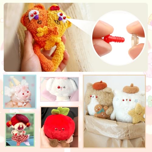 TOAOB 50pcs 6mm Mini Safety Eyes for Amigurumis Plastic Crochet Red Eye | Crafts Doll Safety Eyes with Washers, for DIY Crocheting Small Animals Doll, Making Supplies - size: 6mm