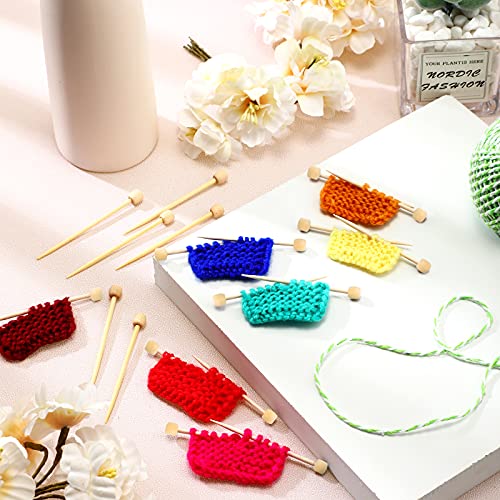 Luinabio 20 Pcs Crochet Marking Pins Mini Knitting Needles, 2.75 Inch Bamboo Smooth Single Pointed Short Sewing Pins Knitting Needles Ami Sticks for Beginners DIY Craft Crochet Supplies(Natural Color) - color: Natural Color