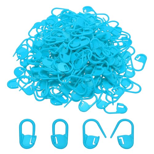 PATIKIL Crochet Stitch Markers, 200Pcs Plastic Knitting Markers Needle Pin Locking Stitch Marker for Sewing Crocheting DIY Craft, Lake Blue - color: Lake Blue
