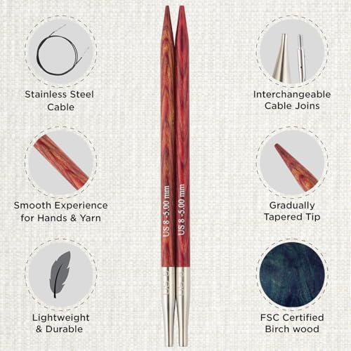 KnitPro Dreamz Mini Interchangeable Circular Needle Set 2" (5cm) | 8 US Sizes (2.5 to 10)