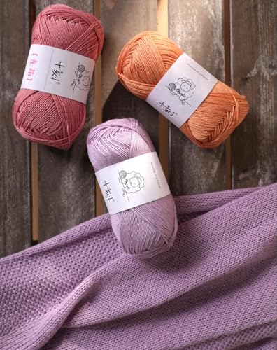 Linen rayon lyocell blend yarn, superfine fingering weight (1), 150g/5.29oz (3 strands, 50g/230yds per strand)- 07 Lavender - color: SM07-Lavender