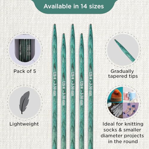 KnitPro Dreamz Double Pointed Needles 8" (20cm) | US Size 4 (3.5mm) - size: US 4 (3.50mm)