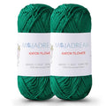2 Pack of 180YDS/1.76OZ 100% Cotton Yarn, Soft Mercerized Cotton for Amigurumi with Easy-to-See Stitches, Fine-Sport #2, Amigurumi Cotton Yarn for Crocheting Strong and Silky, Green