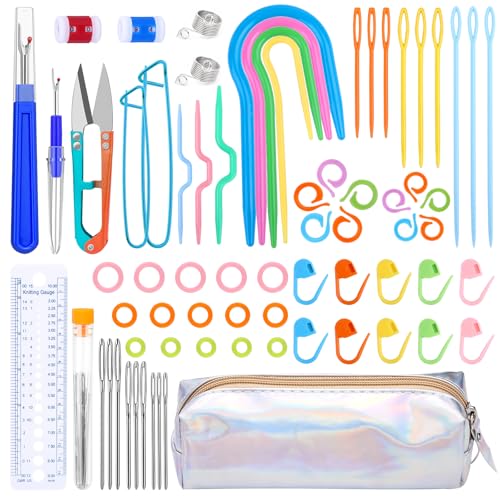 Cable Needles for Knitting Accessories Kit Knitting Kits Knitting Supplies | Knitting Stitch Holders Stitch Markers for Knitting Tools Plastic Needles Seam Ripper Cable Needles for Weaving - style: Style B