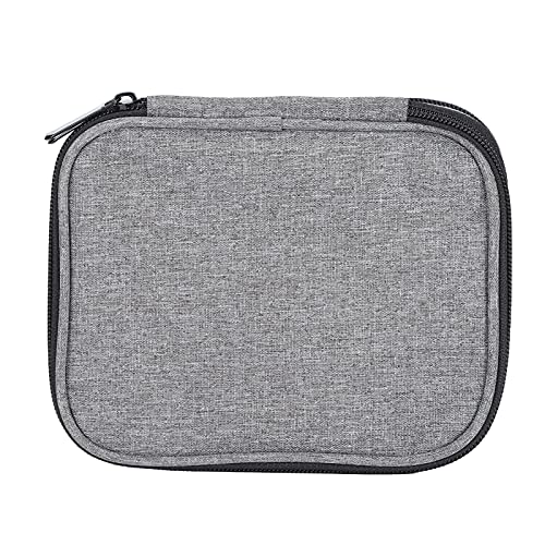 Crochet Hooks Storage Bag 2 Layer 600D Oxford Fabric Knitting Needles Organizer Zipper Flat Open Protective Cover Travel Case Gray
