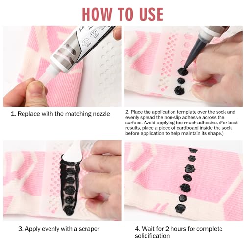 50ml Black Sock Stop Glue, Washable Anti-Slip Coating for Socks | Water-based, latex-free coating adds washable, waterproof grip to socks, pet socks, mats and other fabrics. - color: Black