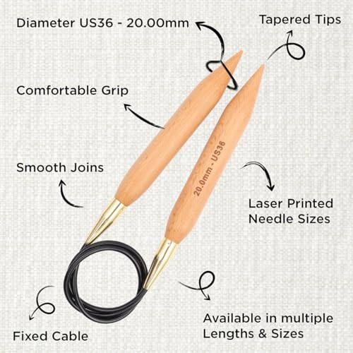 KnitPro Jumbo Fixed Circular Needles 47" (120cm) | US Size 36 (20mm) - size: 20.00mm