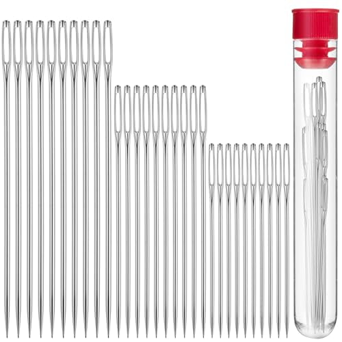 Mr. Pen- Large Eye Needles for Hand Sewing, 30 pcs, 1.8", 2.4", 3" | Large Eye Sewing Needles, Embroidery Needles for Hand Sewing Needles Large Eye Hand Sewing Needle, Embroidery Needle - color: Silver, size: 30 pcs, 1.8", 2.4", 3"
