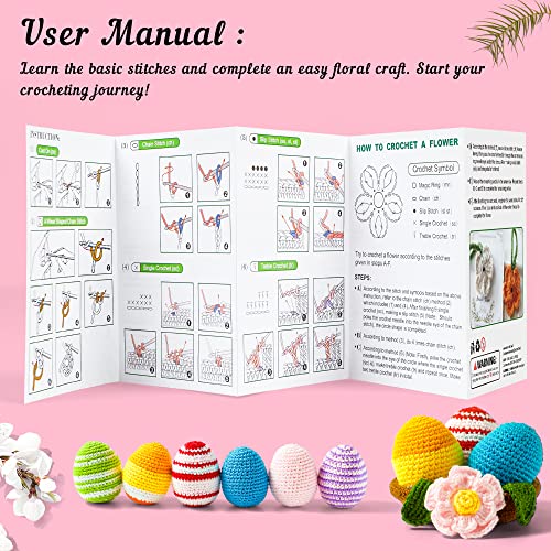 INSCRAFT Crochet Yarn Kit for Beginners Adults, Includes 1650 Yards 30 Colors Acrylic Skeins, User Manual, Hooks, Wine Bag etc, Make Amigurumi & Projects, Starter Set Professionals - color: Wine