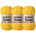 3 Packs Plush Chenille Chunky Crochet Yarn - Baby Yarn for Crocheting Soft - Velvet Yarns Knitting for Blankets Crafts - Fluffy Amigurumi Yarns 300g / 393yd (3 Golden Yellow) - color: 3 Golden Yellow