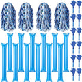 36 Pcs Cheerleading Pom Poms Thunder Sticks and Hand Clappers - color: blue,white