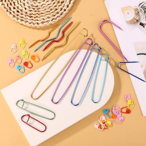 32pcs Knitting Tool Set, Multi-Color Weaving Tool Accessories | Includes Knitting Needle Holder Cable Braiding Needles & Crochet Counter for Sewing Weaving Sweaters Crafts - style: Set 3