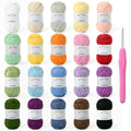 20 Pack of Fluffy Cotton Yarn for Crocheting and Knitting, 35.27oz/2620yds 100% Cotton Yarn, 5 Ply Soft Crochet Amigurumi Yarn for DIY Crafts&Puzzle,Socks,Hats.(Set B) - color: 20 B