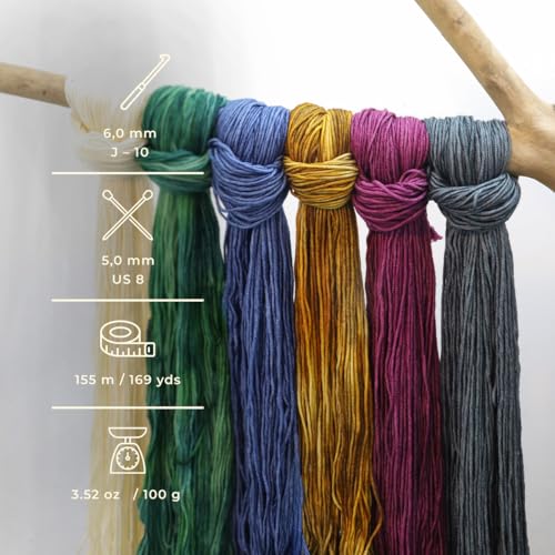 Circulo Bossa Nova Yarn, 100% Superwash Merino Wool - Premium, Soft, Durable - Worsted Weight, 169 Yards - Color: 3480 - Devotion - color: 3480 - Devotion, style: 1-Pack