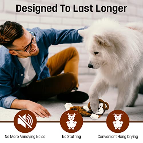 FGA MARKETPLACE Duck-Monkey Flat NO Stuffing NO Squeak Plush Dog Toy, Funny Style Will Entertain Your Pet for Hours, Recommended for Small and Medium Dog 21 INCH Long - color: DUCK MONKEY