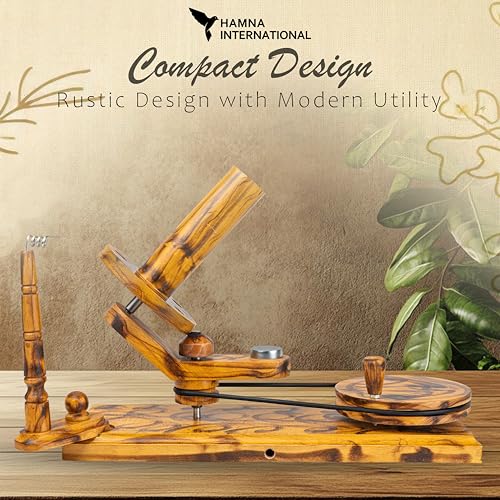 Yarn Winder – Large Capacity 16 oz Solid Wooden Yarn Winder for Knitting & Crocheting, Handcrafted Heavy-Duty Natural Wood Ball Winder, Smooth Tabletop Yarn Cake Maker Tool