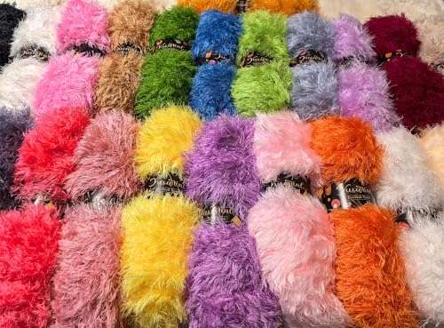 (23 Colors Available) Yusarinl Eyelash Yarn Fluffy Thread 100% Polyester 6,7oz 260 Yards, Fun Fur Yarn for a Border,toy's Hair or Beard-Gentle Pink - color: Gentle Pink, size: 2 Skein