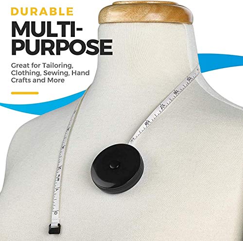 Tape Measure for Body Measuring Tape - (Pack of 4) Dual Sided Inch and CM, Portable, Retractable Soft Ruler Tool for Measurements Body Fat, Fitness Sewing and Accurate Body Fat Calculator