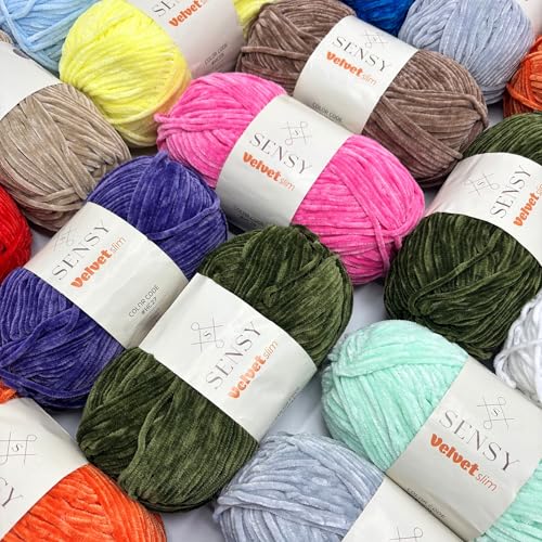 S Sensy Velvet Slim- Polyester Amigurumi #3 Light Yarn White 219 Yards 4 oz - color: White, size: 1 Skein
