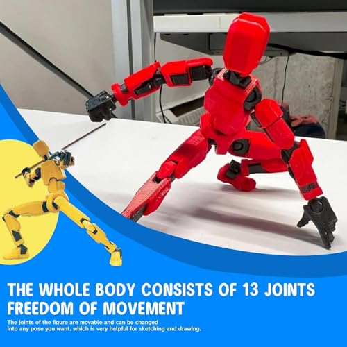MerryXD T13 3D Action Figure,Assembly Completed Dummy Nova Titan Lucky 13 Action Figure 3D Printed Multi-Jointed Movable Toy Black - color: Black
