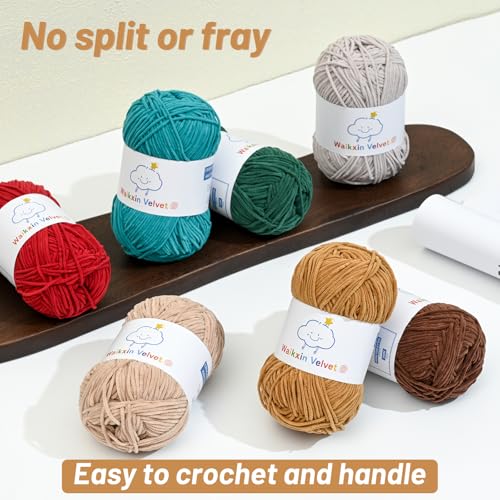 2 Pack Fluffy Chenille Yarn for Crocheting, Baby Yarn for Crocheting Soft, 100g/3.5oz Velvet Amigurumi Yarn, Fingering Weight Yarns for Crocheting Baby Blankets、DIY Craft.(2 Light Yellow) - color: [2 Light Yellow]