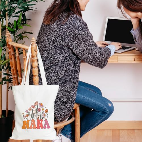 Grandma Gifts Tote Bag Birthday Mothers Day Retirement Gifts for Women Mama Nana Mimi Shoulder Bag Reusable Grocery Bags - color: Nana
