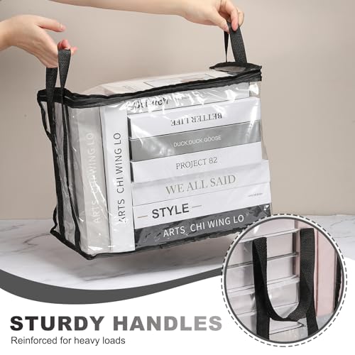 PATIKIL 12.6x9.5x9.8in Clear Storage Bags, 2PCS Plastic Storage Bags Clear Small Zippered Organizers Foldable Closet Bed Sheet Organizer Cube with Zipper for Book Clothes Yarn,M, Blue - color: Blue, size: M
