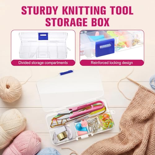 2 Pack New Basic Knitting Tools Accessories Supplie with Case Knit Set Lot | Knitting Supplies Set with Stitch Markers Plastic Sewing Needles Cable Needles for Sewing and Weaving,Includes 182PCS