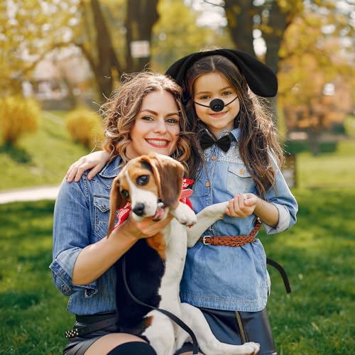 Mototo Zoo Animals Costume Accessories Set Animal Ears Headband for Adult with Tail Bow Tie for Halloween Dress Up Party - style: Black Dog