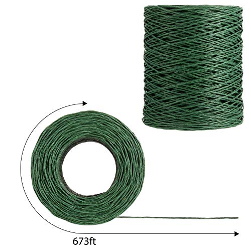 Syhood 673 Feet Floral Vine Bind Wire Rustic Craft Wire, Deep Green | For DIY Craft Wrapping, Flower Bouquets Garland Arrangements, , Christmas Wreath Making - color: Deep Green, size: 673 Feet