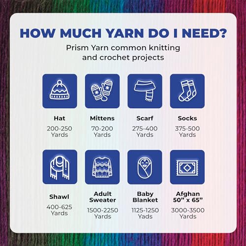 Mary Maxim Prism Yarn, Acrylic Multicolor DK Yarn, 290 Yards, Stained Glass | Ombre Yarn, 3 Weight, Machine Wash, For Knitting and Crochet, Create Baby Items, Blankets, Afghans, Clothing Variegated Yarn - color: Stained Glass