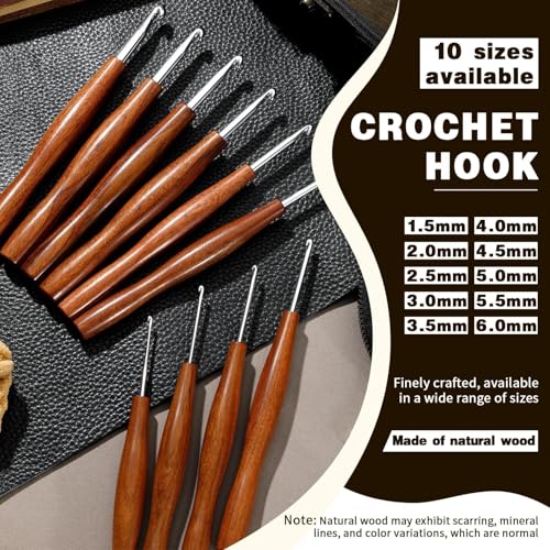Nitlak 4/5/6mm Crochet Hook Set, Aluminum Ergonomic Crochet Needles | 3 Size Ergonomic Crochet Hooks with Wooden Handle, Crochet Kit for Beginners Knitting Sweaters, Blankets - size: 3 Size-4.0mm/5.0mm/6.0mm