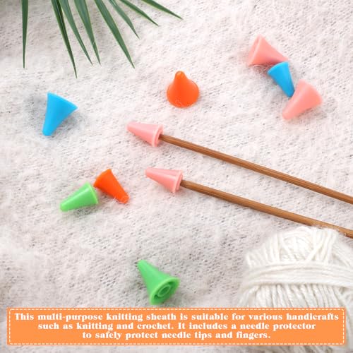 40Pcs Knitting Needle Stoppers, Colorful Plastic Knitting Needle Point Protector for Knitting Sewing DIY Art, 2 Sizes Needle Tip Cap Include 20 Small and 20 Large, Knitting Accessories