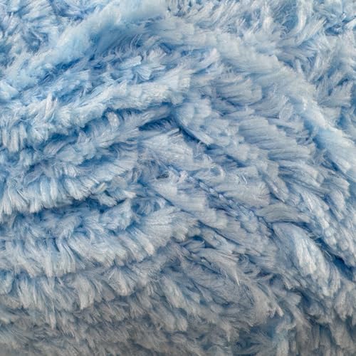 Plush Faux Fur Bulky Yarn, Super Soft Fluffy Fuzzy for Knitting Crocheting Crafting, 100 Gram (3.53 Ounces) 109 Yards (100 Meters) (Baby Blue) - color: Baby Blue, size: 1 Pack