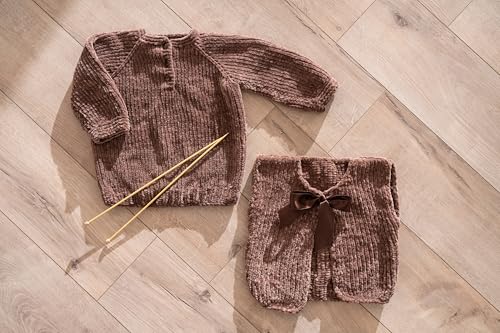 Keche Velvet Yarn for Crocheting, Soft Chenille Bulky Baby Blanket Amigurumi Yarn 100 gr (132 yds) - Brown - color: BROWN, size: 1 SKEIN