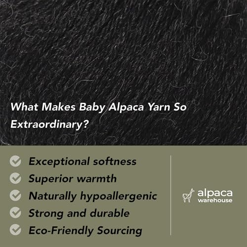 100% Baby Alpaca Yarn 3 Skeins 150g DK Weight Knitting Crochet Ch. Gray | Made in Peru with natural warmth and softness featuring 327yd of premium fiber ideal for scarves shawls sweaters and more - color: Charcoal Gray, size: DK