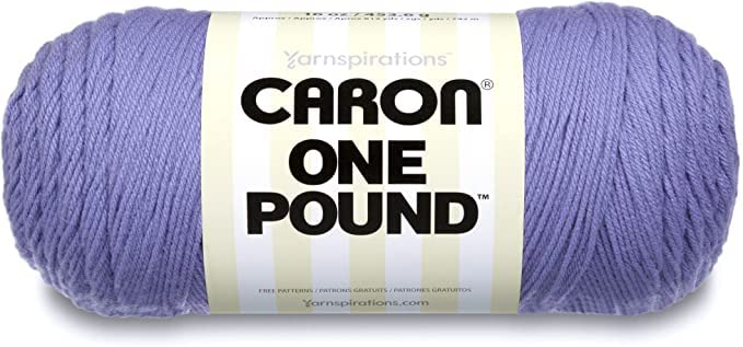Caron One Pound Soft Yarn for Crocheting & Knitting, Lavender Blue, 2-Pack | #4 Worsted Medium, Soft 100% Acrylic Yarn for Crochet, Knitting, Blankets and Crafts, 812yds, 453.6g/16oz per skein - color: Lavender Blue, size: 2 Pack