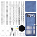 BsHooker Interchangeable Square Knitting Needles Set with Case 3.5mm-8mm | 8 Pairs Circular Aluminum Knitting Needles,4 Cables,Ergonomic Needles Kit