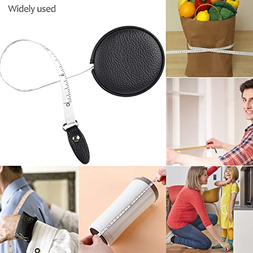 Soft Retractable Tape Measure for Body 79 Inch Flexible Ruler for Weight Loss Medical Body Measurement Sewing Tailor Craft Measuring Tape Double Scale Mini Fabric Ruler Tape（2 Pieces） - color: Black Brown